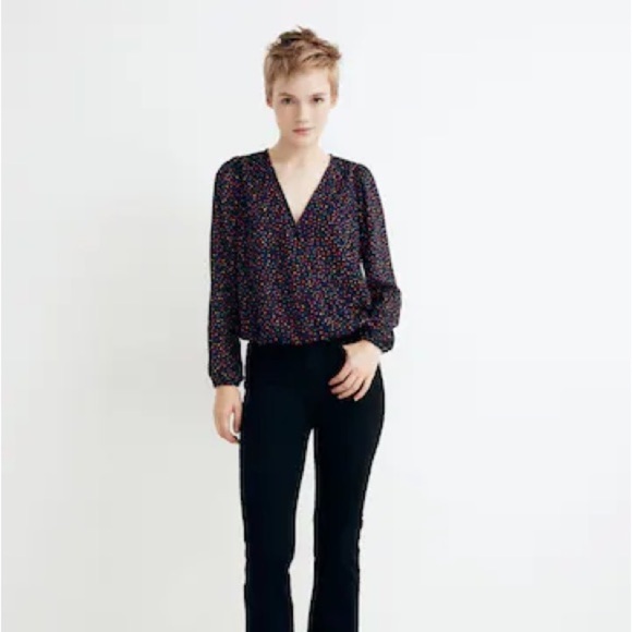 Madewell Lyric Wrap Top in Sugar Dot - Picture 3 of 14